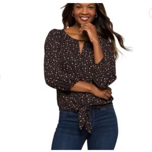 ✨Host Pick ✨ West Kei | Casiya Tie Front Print Blouse